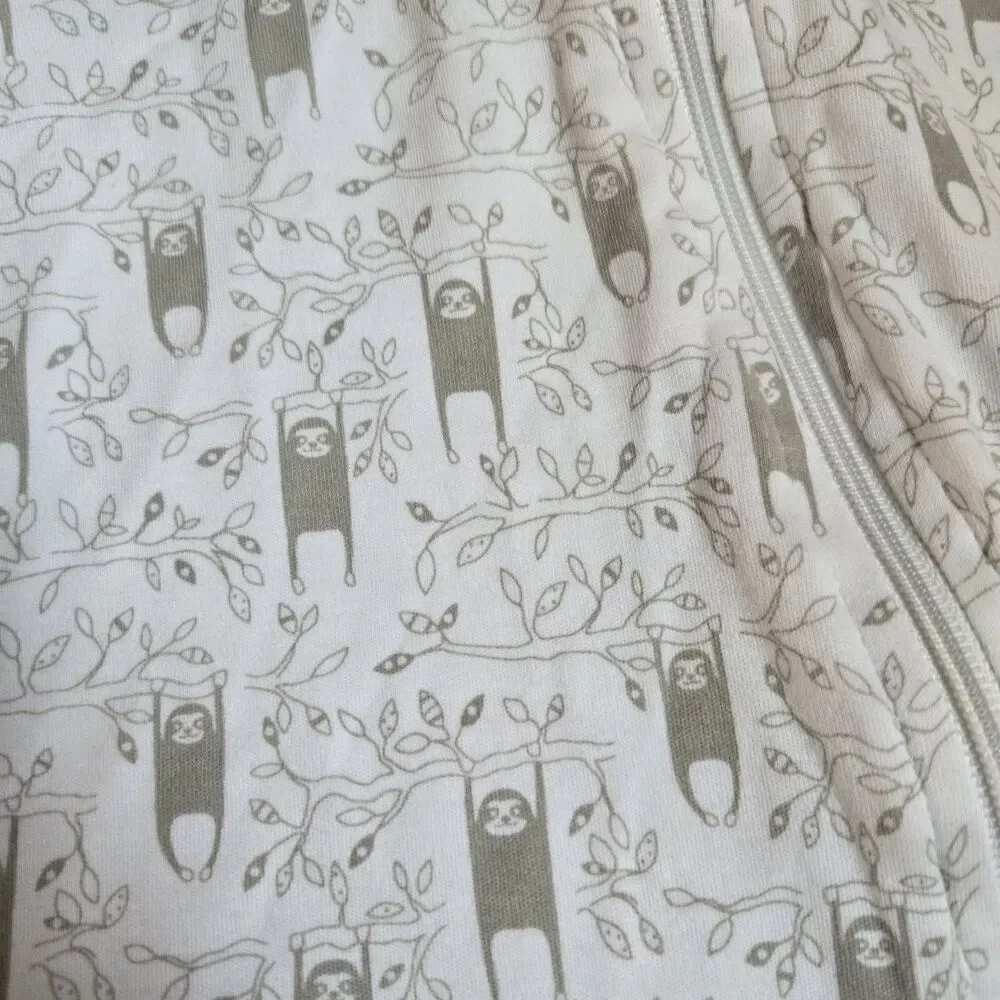Feather Baby 6-9M 100% Pima Cotton Sloth Printable Footie Sleeper One Piece Zip